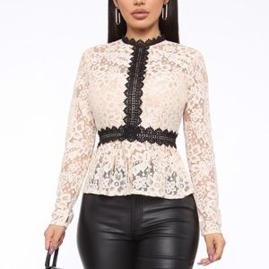 WHITE LONG SLEEVE LACE TOP
